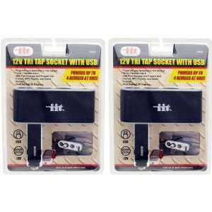  12v TRI TAP Socket with USB Set of 2: Home Improvement