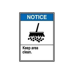   KEEP AREA CLEAN (W/GRAPHIC) Sign   10 x 7 Plastic