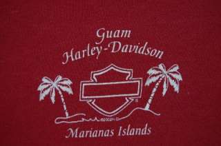 HARLEY DAVIDSON Shirt Womens Maroon Top Small GUAM  