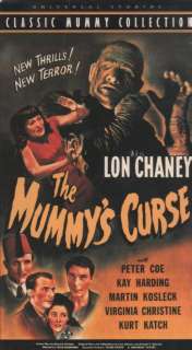 THE MUMMYS CURSE LON CHANEY JR. HIGH QUALITY ORIGINAL OWNER VHS 