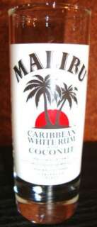 Malibu Caribbean White Rum With Coconut Shot Glass Shooter  