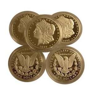   Lot of 5   1884 CC Morgan Silver Dollar Replica Coins 