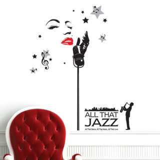 ALL THAT JAZZ Removable Wall Window Deco Sticker PS187  