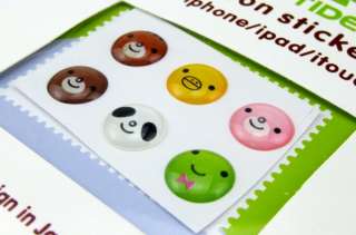   Home Button Sticker for iPhone/ iTouch/ iPad, Animal 6pcs/Set