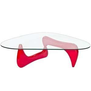  Isamu Noguchi Coffee Table with Red Base: Home & Kitchen