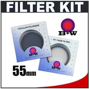 com B+W 55mm TWO Glass Filters Kit with B+W UV and Circular Polarizer 