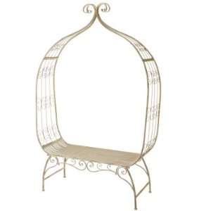  Pre Book Peacock Scroll Arbor Style Bench in Distressed 