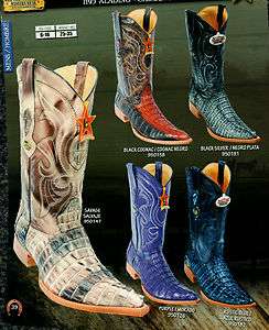Los Altos Mens Genuine Caiman Croc Tail Leather Western Cowboy Boots 3 