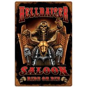  Hellraiser Saloon Motorcycle Vintage Metal Sign