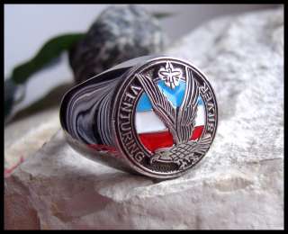 AJS © VENTURING SILVER AWARD RING EAGLE BOY SCOUT  D48  