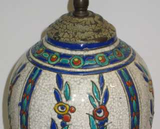 Pares de lámparas de mesa de cerámica de Boch Freres art déco