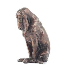  Bloodhound Considering Solid Cast Bronze Sculpture