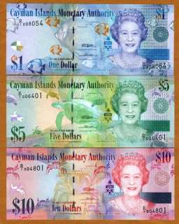 Cayman Islands, SET $1;5;10, 2010 (2011), P New, UNC  