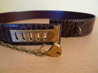 RALPH LAUREN COLLECTION Brown Alligator Leather Belt Brand New sz L $ 