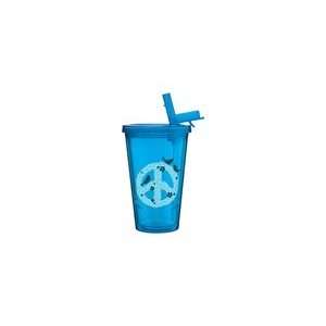   Reusable Acyrlic Double Wall Tumbler Cup with Flip Top Straw BPA FREE