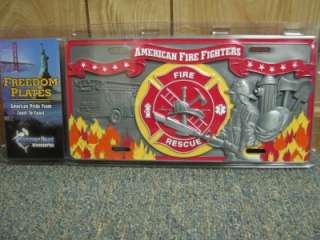 American Fire Fighters Fire Truck/Car License Plate  