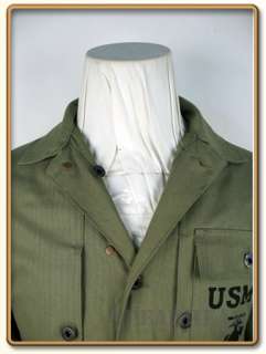 WW2 USMC P44 HBT Utility Shirt M (42R) (Green Shape)  
