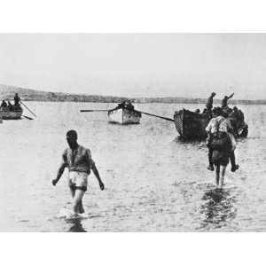  Carrying Wounded to Boats in Suvla Bay at Gallipoli During World 