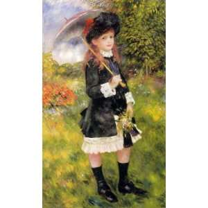  Oil Painting: Girl with a Parasol: Pierre Auguste Renoir 