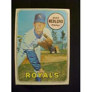 Mike Hedlund Kansas City Royals #591 1969 Topps Autographed Baseball 