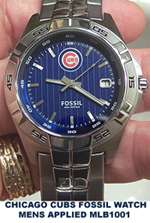 Chicago Cubs Fossil Ladies 3 Hand Analog Logo Watch  