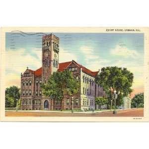   Vintage Postcard   Court House   Urbana Illinois 