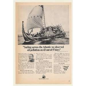  1978 Thor Heyerdahl Ra Voyage Reed Boat 1970 Oil Pollution 