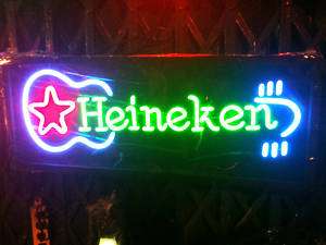 Heineken Beer Guitar Brandner Sign Neon Light Box  