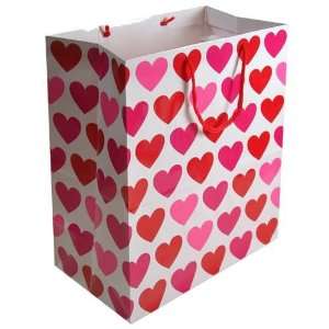    White Large Gift Bag w/Heart Designs Case Pack 120