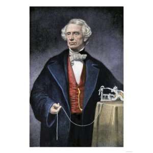  Samuel Morse with His Invention, the Telegraph Premium 