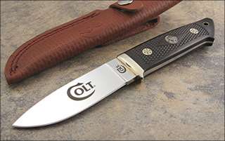 Colt Drop Point High Polished Stainless Brown Checkered Wood Hunter 