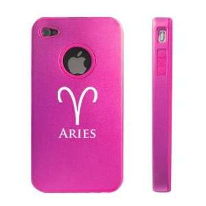   Pink D1010 Aluminum & Silicone Case Cover Horoscope Astrology Aries