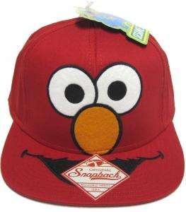 Sesame Street Hat   Red Elmo Face Snapback Hat with Adjustable Strap 