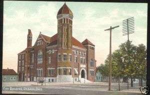 Old URBANA Ohio Postcard City Building Champaign County  