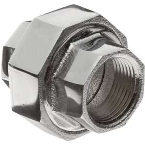 Chrome Plated Brass Pipe Fitting, Union, 3/8 NPT Female:  