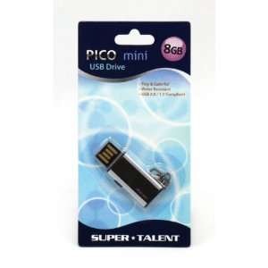 Super Talent Pico Mini C 8gb Usb2.0 Flash Drive Black Water Resistant 