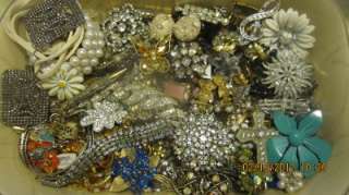 HUGE 20 POUNDS VINTAGE MIXED COSTUME RHINESTONE JEWELRY LOT 1 DAY ONLY 