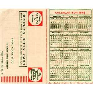 Vintage Advertizing THEO. AUDEL & CO., Mail Order Card & Calendar for 