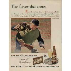   Baseball Umpires  1944 Schlitz Beer Ad, A2195 