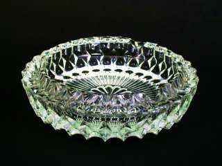 Vintage Very Old Ashtray Cut Pressed Glass & Very Heavy  
