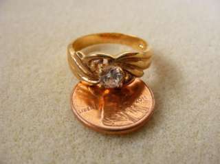 38 size 9 Gold Tone Rhinestone Ring Vintage Estate Jewelry  