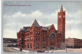 Old Postcard~Union Station Building~Indianapolis,IN  