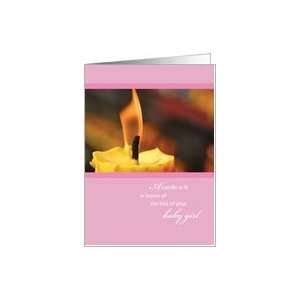  Sympathy Loss of Preemie Baby Girl, Candle, Angel Baby 