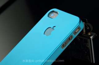 Deluxe Blue Aluminum Chrome Hard Case Cover For Iphone 4 4G 4S Hanging 