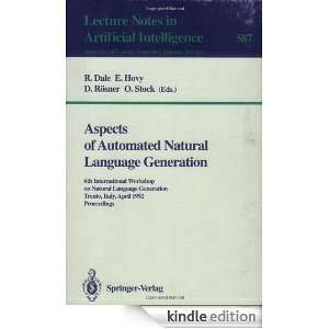 Aspects of Automated Natural Language Generation 6th International 