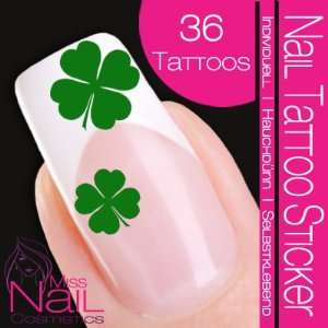  Nail Tattoo Sticker St. Patricks Day / Cloverleaf   green 
