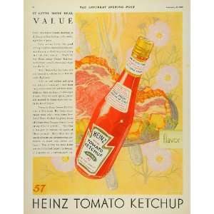  1929 Ad Heinz 57 Tomato Ketchup Bottle Meal   Original 