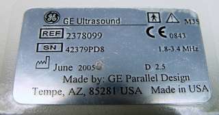 GE Ultrasound M3S 2378099 Phased Array Sector Probe Transducer for GE 