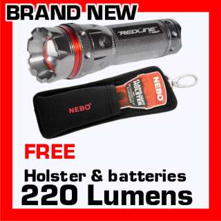 New NEBO Redline 5581 220 Lumens LED Tactical Flashlight w/ Holster 