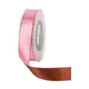  New   Stitched Edge Two Color Reversible Satin Ribbon 1X30 
